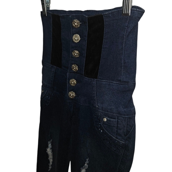 NWT Y2K Silver Diva High Waisted Push Up Jeans - Picture 3 of 4